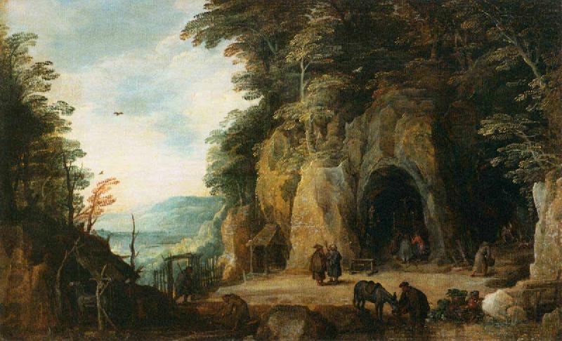 Joos de Momper Monks Hermitage in a Cave oil painting picture